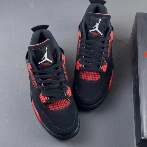 Nike Air Jordan 4 Retro Red Thunder Men Basketball Shoes