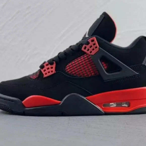 Nike Air Jordan 4 Retro Red Thunder Men Basketball Shoes