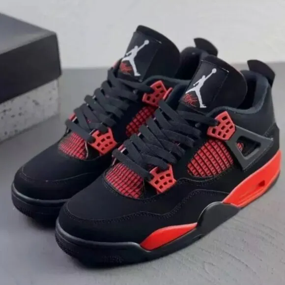 Nike Air Jordan 4 Retro Red Thunder  Men Basketball Shoes