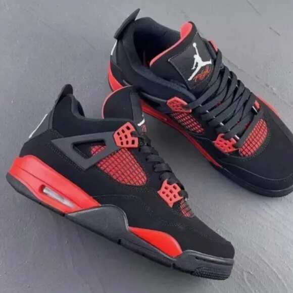 Nike Air Jordan 4 Retro Red Thunder  Men Basketball Shoes