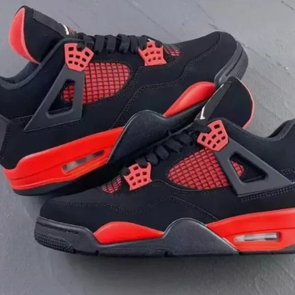 Nike Air Jordan 4 Retro Red Thunder  Men Basketball Shoes