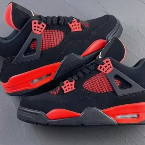 Nike Air Jordan 4 Retro Red Thunder Men Basketball Shoes