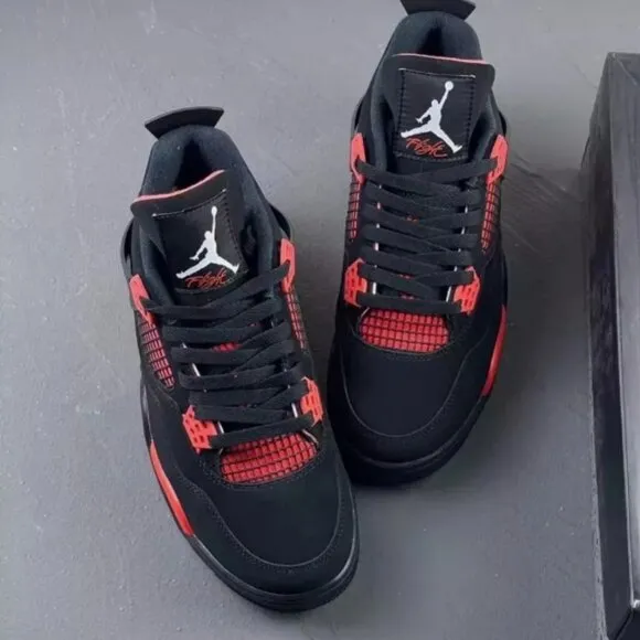 Nike Air Jordan 4 Retro Red Thunder  Men Basketball Shoes