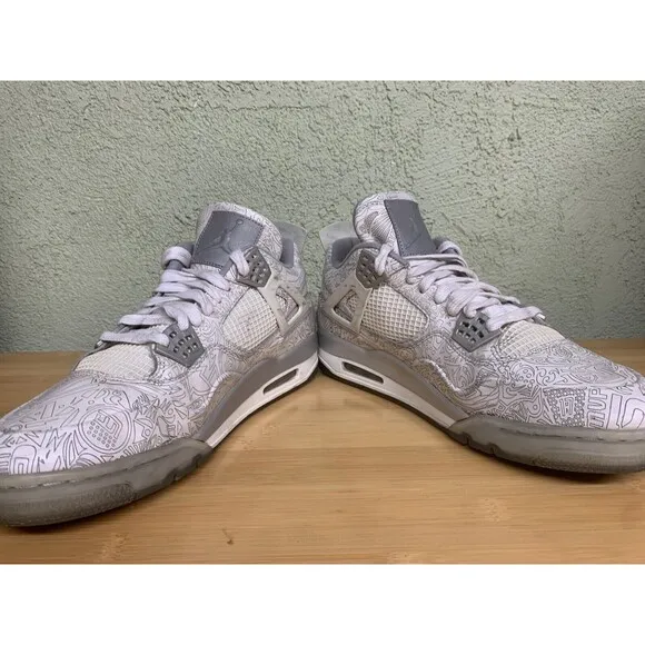 Nike Air Jordan 4 Retro Shoes 30th Anniversary Laser 2015 705333-105 Sz 13