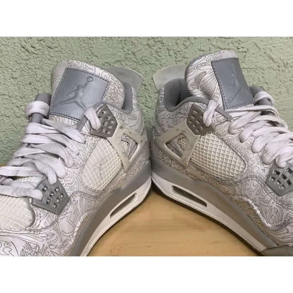 Nike Air Jordan 4 Retro Shoes 30th Anniversary Laser 2015 705333-105 Sz 13
