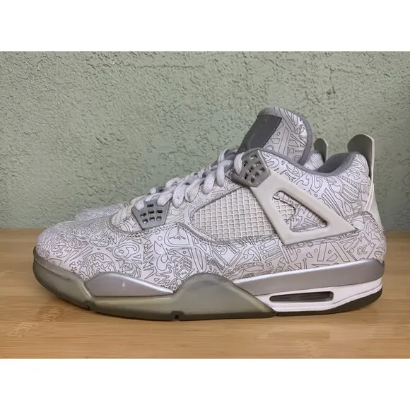 Nike Air Jordan 4 Retro Shoes 30th Anniversary Laser 2015 705333-105 Sz 13