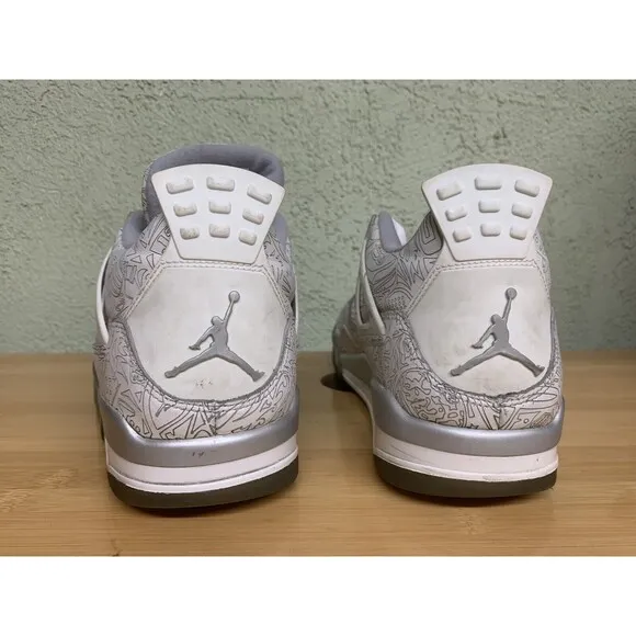Nike Air Jordan 4 Retro Shoes 30th Anniversary Laser 2015 705333-105 Sz 13