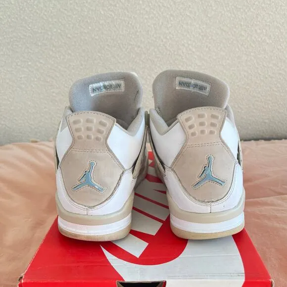 Nike Air Jordan 4 Retro Shoes Size 7Y 2017 Linen white/tan