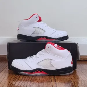 Nike Air Jordan 5 Retro TD 'Fire Red' 440890-102 Little Kids Size 10C Toddler