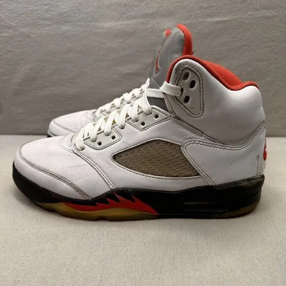Nike Air Jordan 5 V Retro Mens Size 8 Shoes Fire Red Silver Tongue 2020 PROJECT