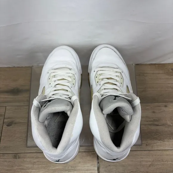 Nike Air Jordan 5 V Retro Metallic White 2015 Mens Size 10.5 Sneakers 136027-130