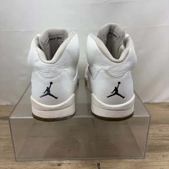 Nike Air Jordan 5 V Retro Metallic White 2015 Mens Size 10.5 Sneakers 136027-130