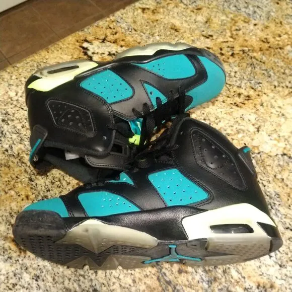 NIKE Air Jordan 6 Retro Turbo Black Mid Shoes - Youth 4.5 | Womens 6- 543390 043