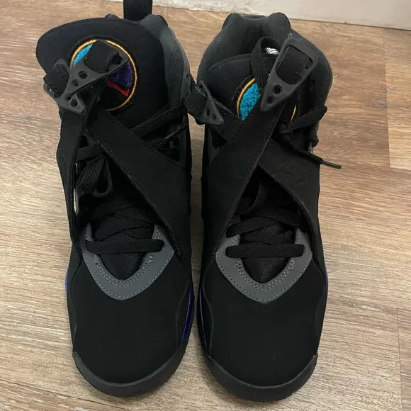 Nike Air Jordan 8 Retro Aqua/Black Shoes 305368-025 GS Size 5.5Y