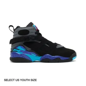 Nike Air Jordan 8 Retro Aqua/Black Shoes 305368-025 GS Size 5.5Y