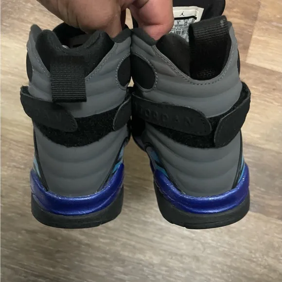 Nike Air Jordan 8 Retro Aqua/Black Shoes 305368-025 GS Size 5.5Y