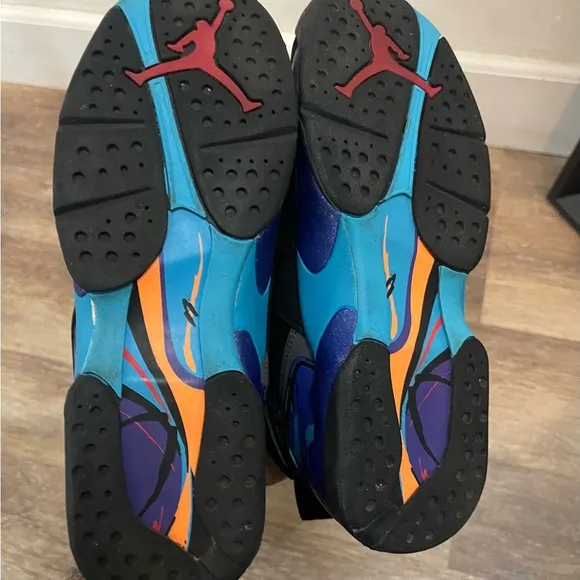 Nike Air Jordan 8 Retro Aqua/Black Shoes 305368-025 GS Size 5.5Y