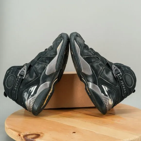 Nike Air Jordan 8 Retro Chrome Mens Size 9 Shoes Black Silver Basketball BEATERS