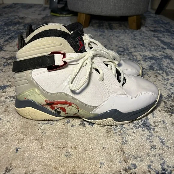 Nike Air Jordan 8.0 Varsity Red &amp; White Basketball Shoes Size 7.5