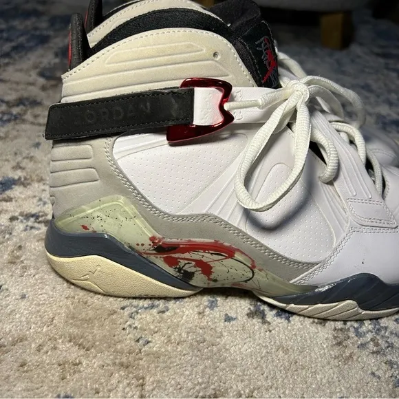 Nike Air Jordan 8.0 Varsity Red &amp; White Basketball Shoes Size 7.5