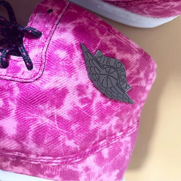 Nike Air Jordan hot pink tie-dye youth high top sneakers size 7Y