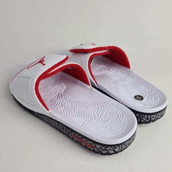 Nike Air Jordan Hydro 3 Retro Slides White University Red Mens Sandals