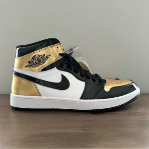 Nike Air Jordan I High G Men's Golf Shoes Gold Toe Men’s Size 15 DQ0660-002