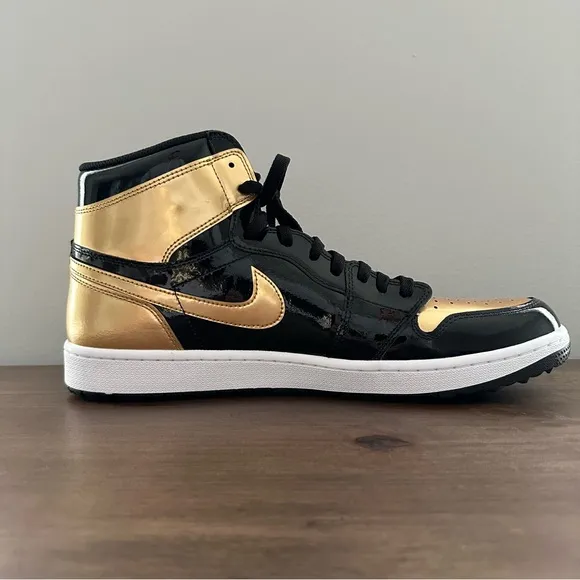 Nike Air Jordan I High G Men's Golf Shoes Gold Toe Men’s Size 15 DQ0660-002