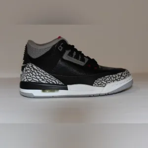 NIKE AIR JORDAN III 3 RETRO OG BG BLACK FIRE RED CEMENT GREY WHITE BRED 4.5Y