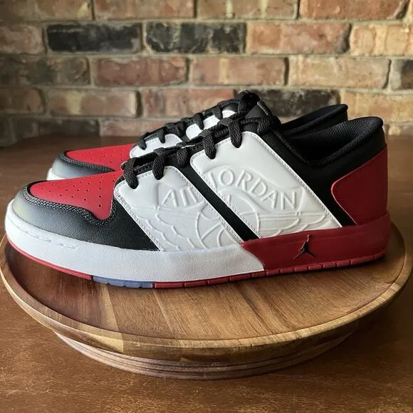 Nike Air Jordan NU Retro 1 Low Varsity Red Black Leather Sneakers Shoes Mens 11