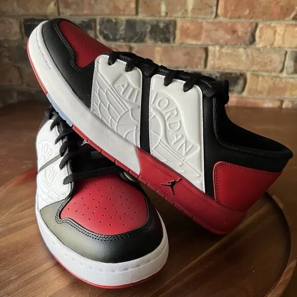 Nike Air Jordan NU Retro 1 Low Varsity Red Black Leather Sneakers Shoes Mens 11