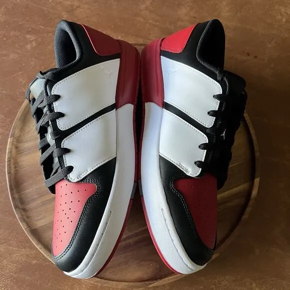 Nike Air Jordan NU Retro 1 Low Varsity Red Black Leather Sneakers Shoes Mens 11