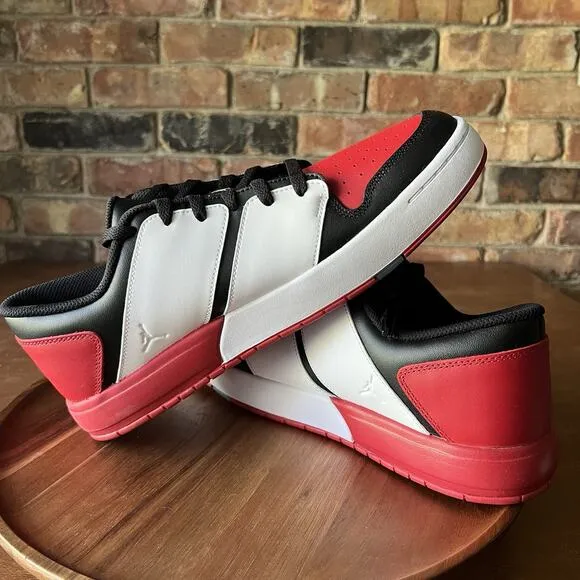 Nike Air Jordan NU Retro 1 Low Varsity Red Black Leather Sneakers Shoes Mens 11