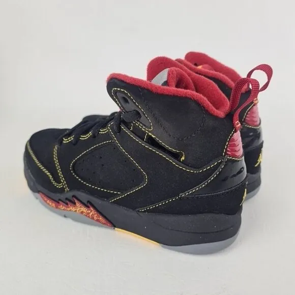Nike Air Jordan Sixty Plus Black Leather LITTLE KIDS Shoes