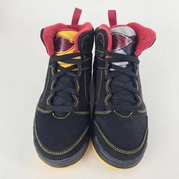Nike Air Jordan Sixty Plus Black Leather LITTLE KIDS Shoes