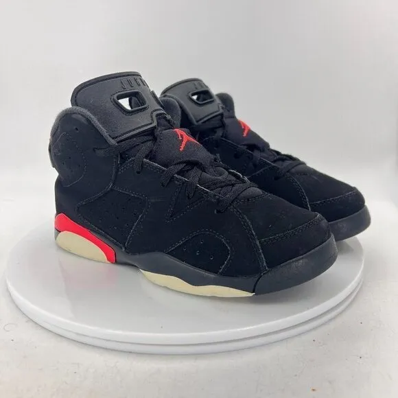 Nike Air Jordan VI 6 Retro Youth Size 3Y 384666-060 Black Infra Red Shoes