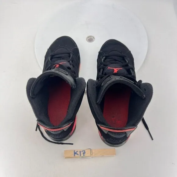 Nike Air Jordan VI 6 Retro Youth Size 3Y 384666-060 Black Infra Red Shoes