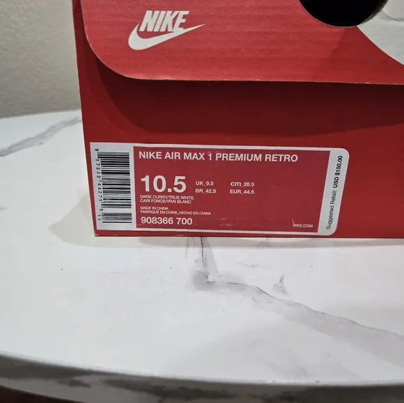 Nike Air Max 1 Premium Retro &quot;Curry&quot; Pack Rare (2018) with box.