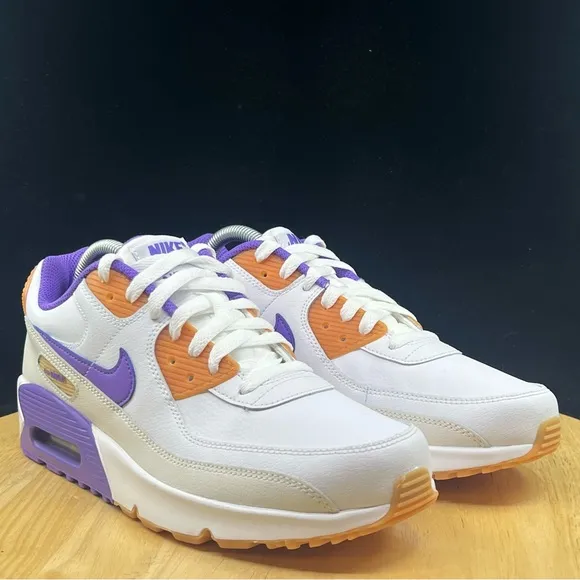 Nike Air Max 90 LTR (GS) Sneakers Shoes Sizes White/Action Grape DV3607-103