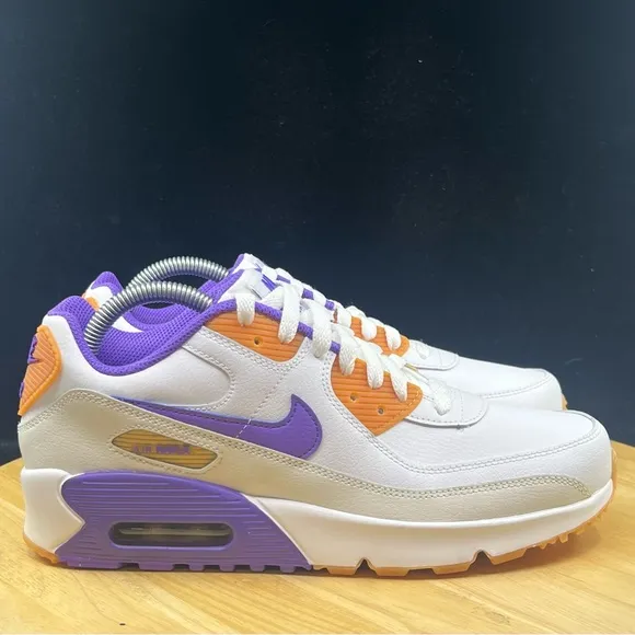 Nike Air Max 90 LTR (GS) Sneakers Shoes Sizes White/Action Grape DV3607-103