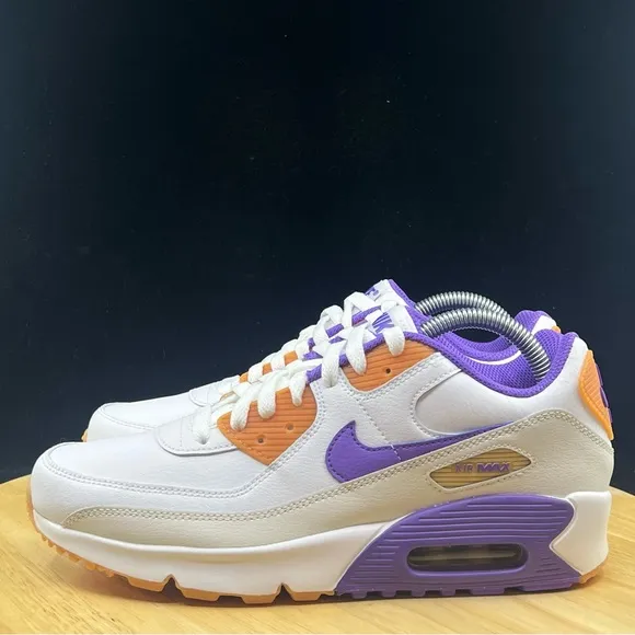 Nike Air Max 90 LTR (GS) Sneakers Shoes Sizes White/Action Grape DV3607-103