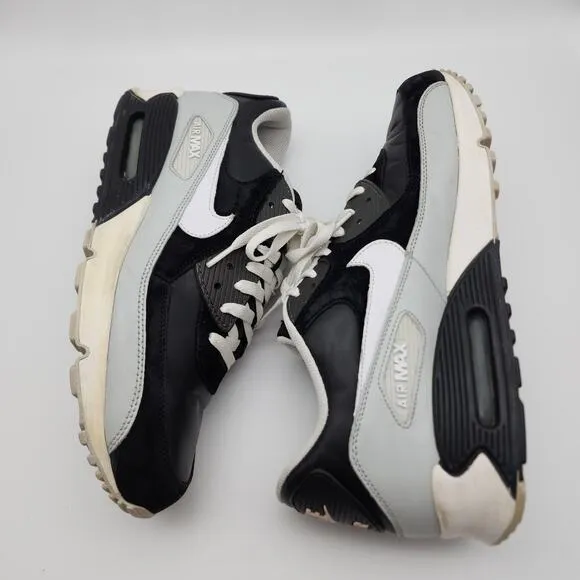 Nike Air Max 90 Shoes Mens 12 Black White Grey Leather 2011 Rare Casual 325018