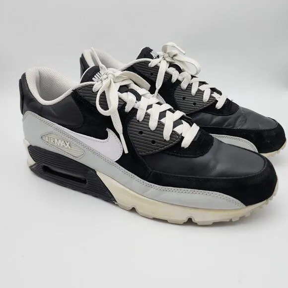 Nike Air Max 90 Shoes Mens 12 Black White Grey Leather 2011 Rare Casual 325018