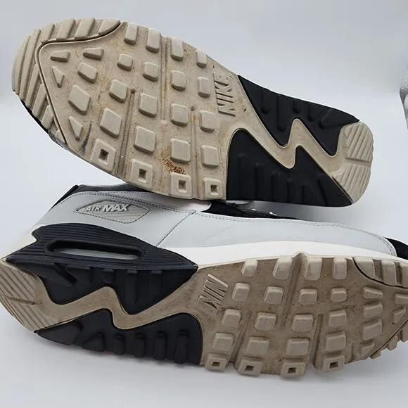 Nike Air Max 90 Shoes Mens 12 Black White Grey Leather 2011 Rare Casual 325018
