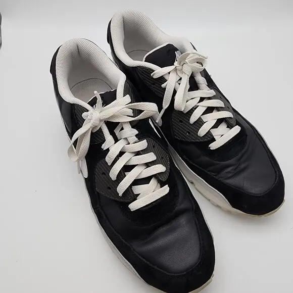 Nike Air Max 90 Shoes Mens 12 Black White Grey Leather 2011 Rare Casual 325018