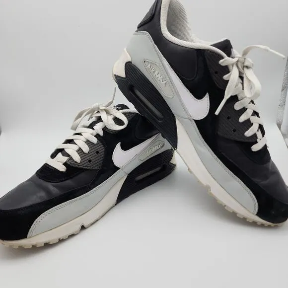 Nike Air Max 90 Shoes Mens 12 Black White Grey Leather 2011 Rare Casual 325018