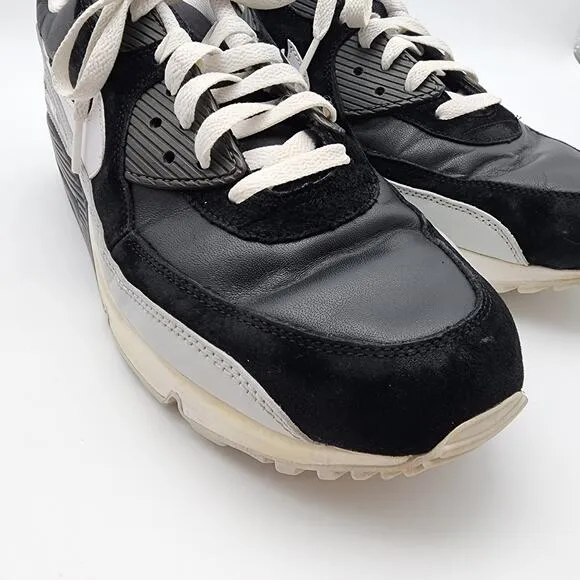 Nike Air Max 90 Shoes Mens 12 Black White Grey Leather 2011 Rare Casual 325018