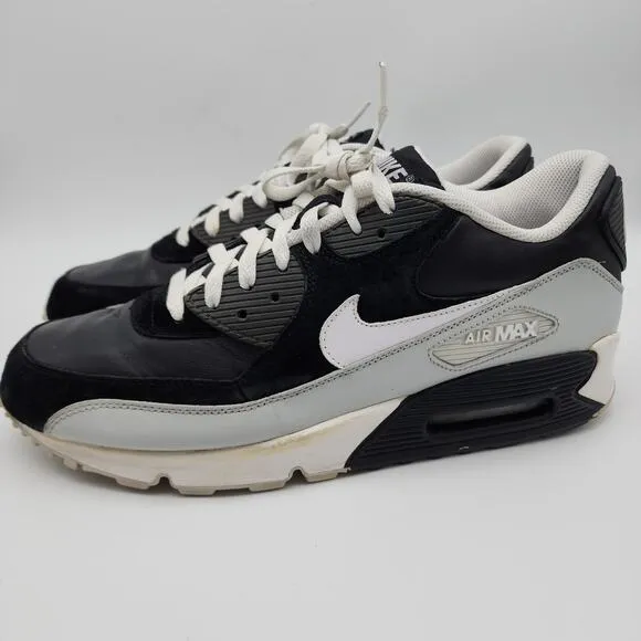Nike Air Max 90 Shoes Mens 12 Black White Grey Leather 2011 Rare Casual 325018