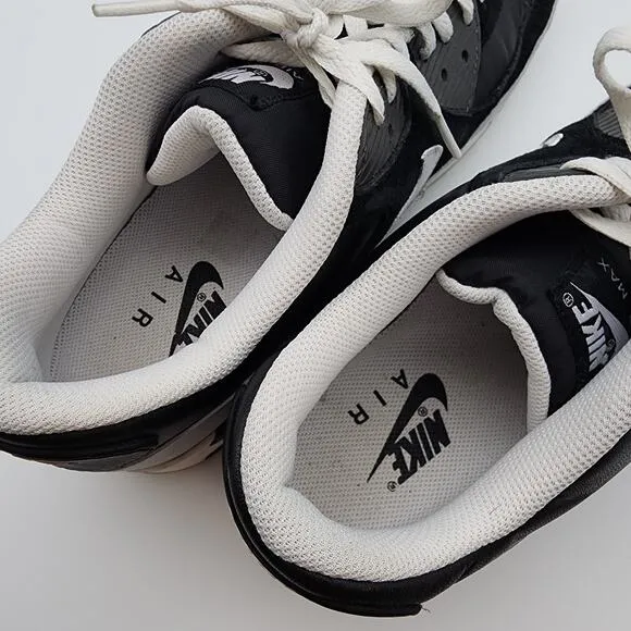 Nike Air Max 90 Shoes Mens 12 Black White Grey Leather 2011 Rare Casual 325018