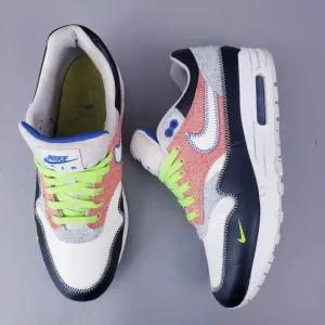 Nike Air Max1 Recycled Mens Size 9.5 Black Game Royal White Shoes CT1643-100